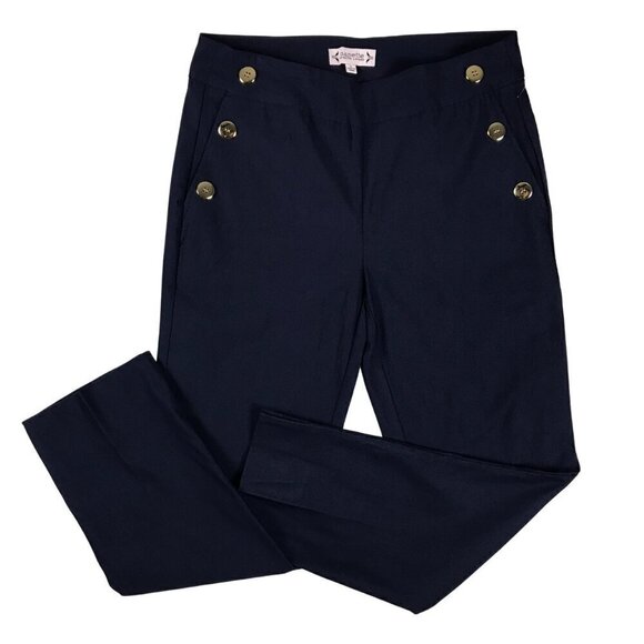 NANETTE LEPORE Navy Blue Stretchy Crop Pull-on Pants NWT Size SMALL - Picture 2 of 8
